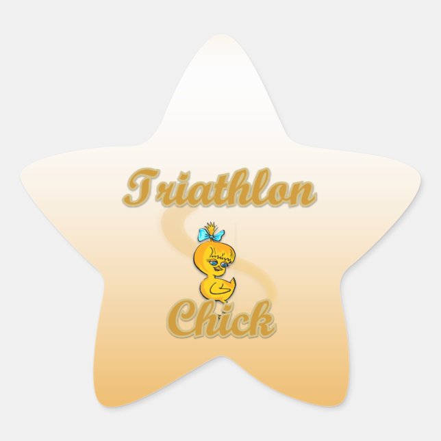 Adesivo Estrela Pintinho de Triathlon (Frente)