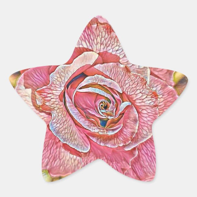 Adesivo Estrela Pintor aquoso rosa-rosa-rosa (Frente)