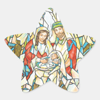 Adesivo Estrela Pintura da Natividade de Vidro Estreito