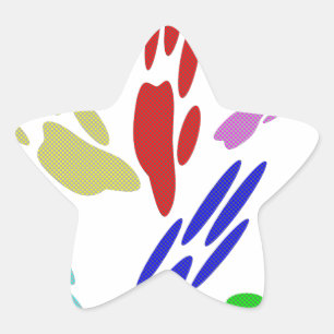 Adesivo Estrela Pintura De Pata De Cachorro Com Bolinhas