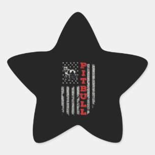 Adesivo Estrela Pitbull USA American Flag