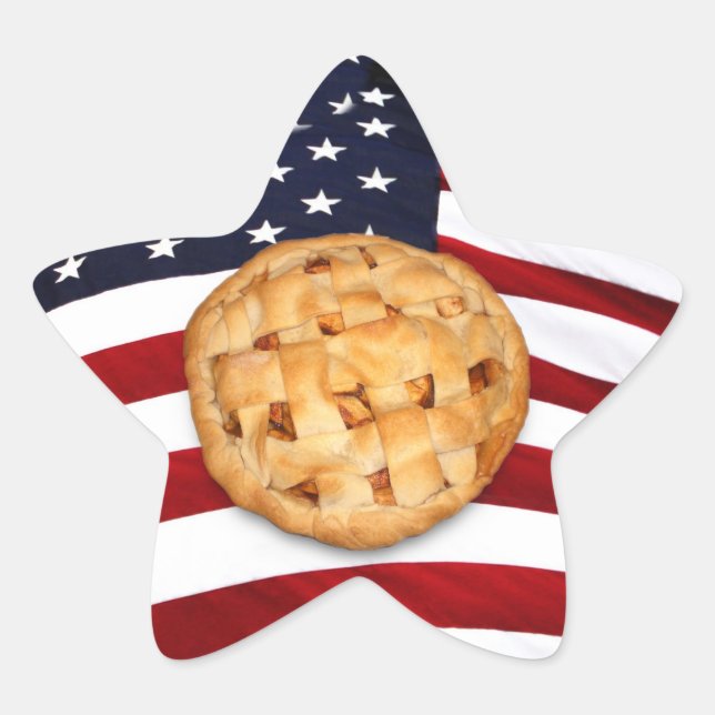 Adesivo Estrela Pizza Americana (Pizza Apple com Bandeira American (Frente)