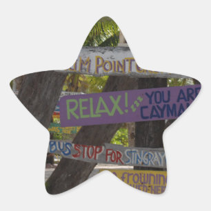 Adesivo Estrela Placa de sinalização Rum Point Grand Cayman