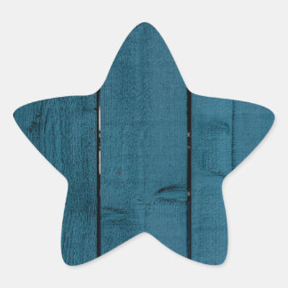 Adesivo Estrela Placas de madeira pintadas de cor azul