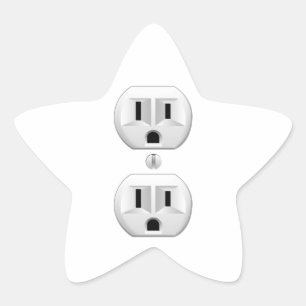 Adesivo Estrela Plug-elétrico Clique para Personalizar Decor de C