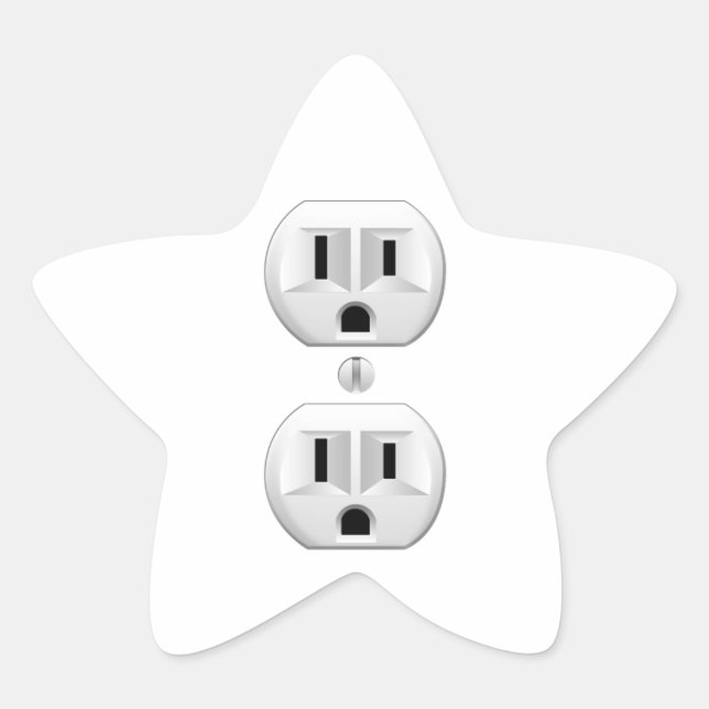 Adesivo Estrela Plug-elétrico Clique para Personalizar Decor de Co (Frente)