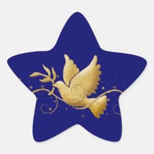 Adesivo Estrela Pomba Dourado do Natal da vara cristã do evento d