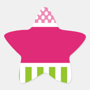 Adesivo Estrela pontos cor-de-rosa personalizados