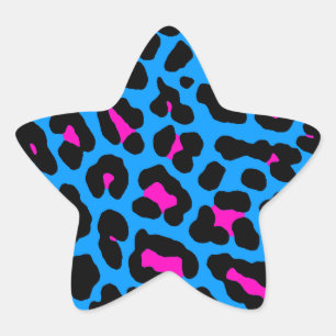 Adesivo Estrela Pontos do leopardo do tigre 80s de Corey (azuis)
