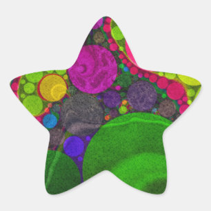 Adesivo Estrela Pontos enormes abstratos fluorescentes