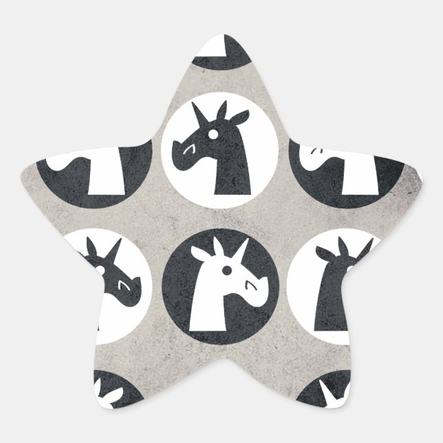 Adesivo Estrela Pontos Unicórn B&W (Frente)