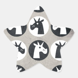 Adesivo Estrela Pontos Unicórn B&W