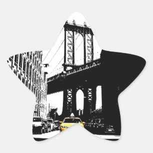 Adesivo Estrela Pop art amarelo do táxi de Nyc da Nova Iorque