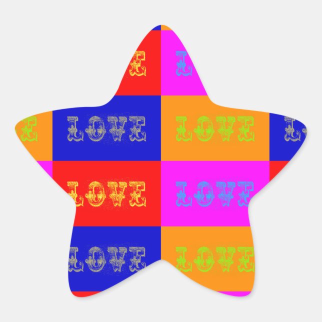 Adesivo Estrela Pop Art Love (Frente)