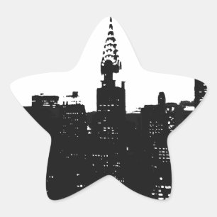 Adesivo Estrela Pop Art New York Silhouette