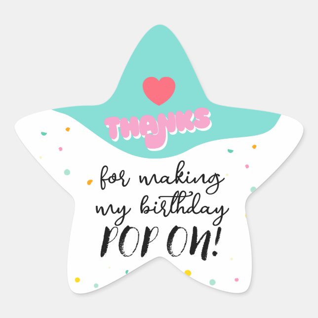 Adesivo Estrela Pop sobre Festa de aniversário (Frente)