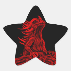 Adesivo Estrela Pouco dragão vermelho