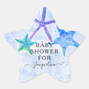 Adesivo Estrela Praia Bright Starfish Blue Baby Boy Chá