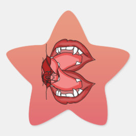 Adesivo Estrela Presas Libertadas: Expressão cruel de um vampiro