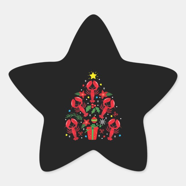 Adesivo Estrela Presente de Enfeites de natal de lavagante Engraça (Frente)