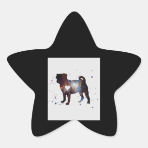 Adesivo Estrela Presente de Sobrecarga da Nebula Pug Dog Lover