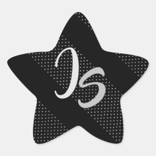 Adesivo Estrela Presente Elegante com Monograma Personalizado de P