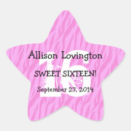 Adesivo Estrela Presente S01 da celebração do aniversário da zebra