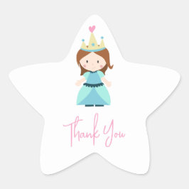 Adesivo Estrela Princesa Festa de aniversário Obrigado
