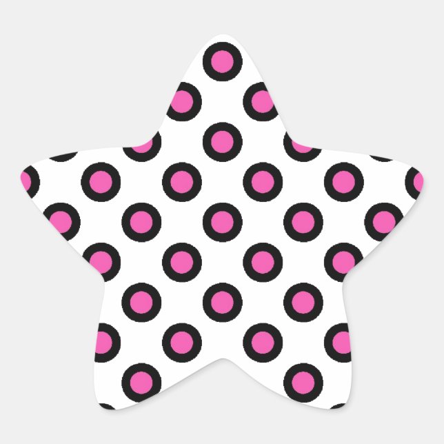 Adesivo Estrela produtos com bolinhas rosa e preto (Frente)