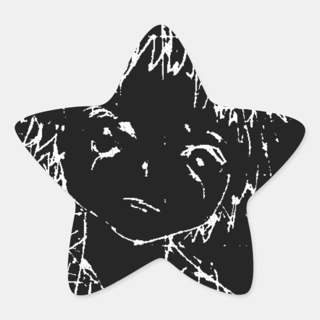 Adesivo Estrela projeto preto anime (Frente)