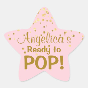Adesivo Estrela Pronto personalizado para estalar o rosa da menina