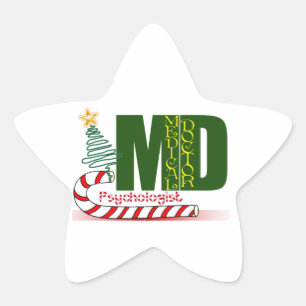 Adesivo Estrela Psicóloga MERRY CHRISTMAS