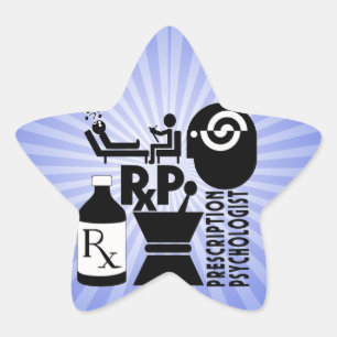 Adesivo Estrela Psicólogo de Receita LOGOTIPO RxP