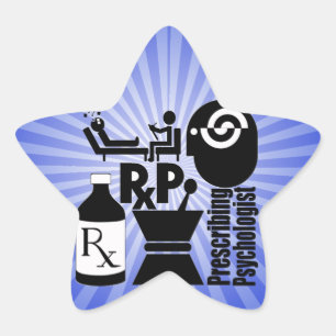 Adesivo Estrela Psicólogo que prescreve LOGO RxP.