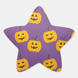 Adesivo Estrela Pumpkin Roxo do Halloween