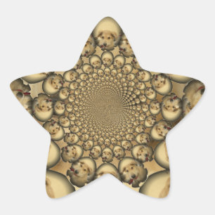 Adesivo Estrela Puppy Kaleidoscope Art Impressão