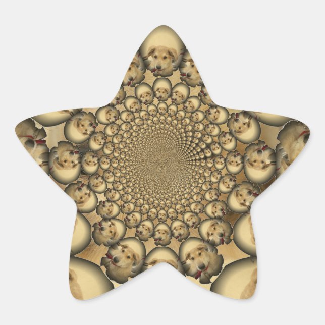 Adesivo Estrela Puppy Kaleidoscope Art Impressão (Frente)