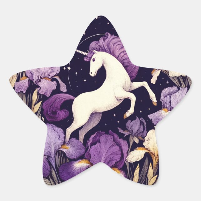 Adesivo Estrela Purple Unicorn irai Unicorns Iris (Frente)