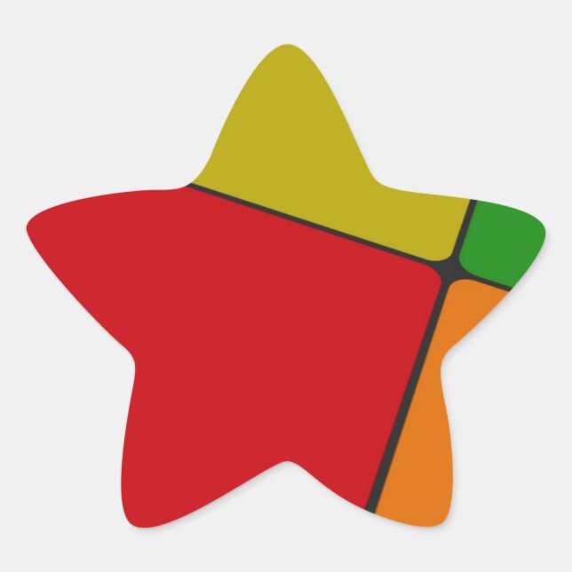 Adesivo Estrela Quadrados de cores (Frente)