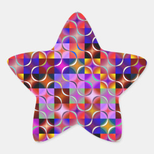 Adesivo Estrela Quadrados multicolores geométricos
