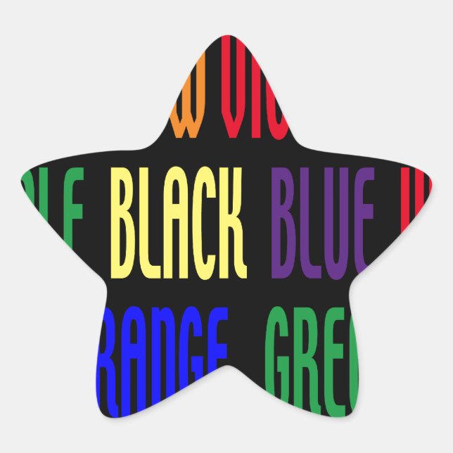 Adesivo Estrela Qual é a minha cor? (Frente)