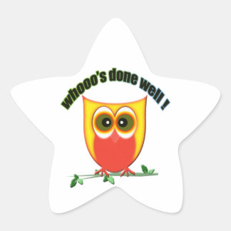 Adesivo Estrela que se saiu bem, coruja fofa