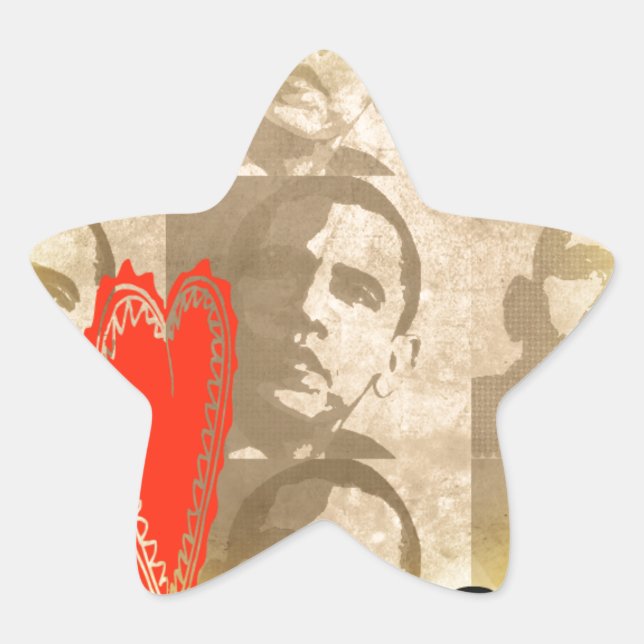 Adesivo Estrela Quênia Nós Amo Você Design De Arte Perspectiva (Frente)