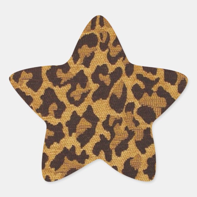 Adesivo Estrela RAB Rockabilly Leopard Print Brown Dourado (Frente)