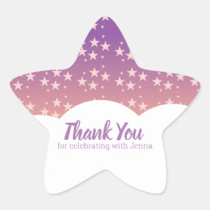 Adesivo Estrela Rainbow Colorida Cloud Stars Obrigado Aniversário