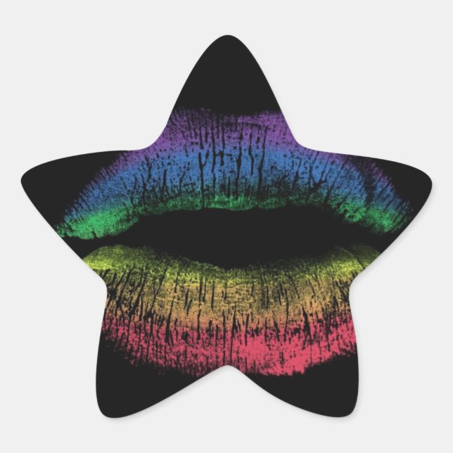 Adesivo Estrela Rainbow Kiss (Frente)