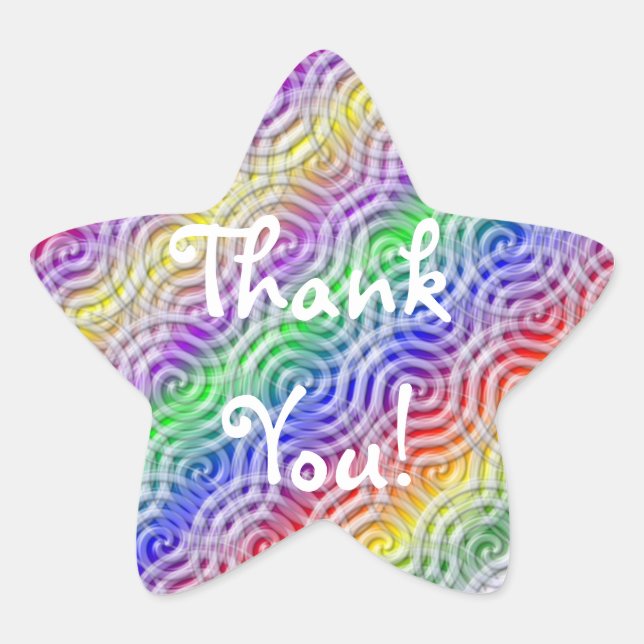 Adesivo Estrela Rainbow Obrigado Star Sticker (Frente)