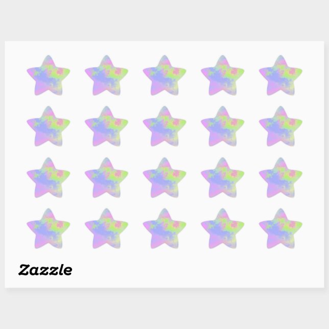 Adesivo Estrela Rainbow Paint Splatter (Folha)