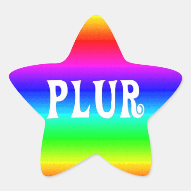 Adesivo Estrela Rainbow PLUR (Frente)