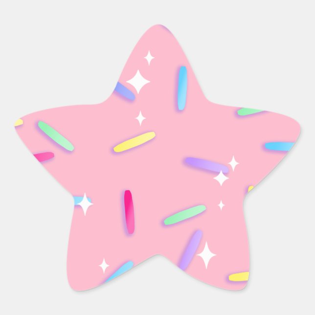 Adesivo Estrela Rainbow Sparkle Star Sprinkles Stickers (Frente)